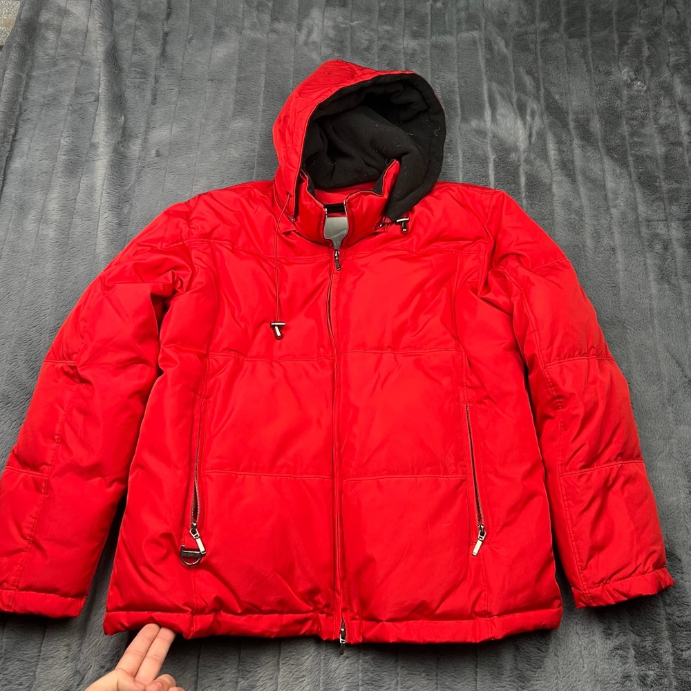 Polar Edge Red Down Puffer Jacket Women Medium Hooded Winter Coat RN 098223